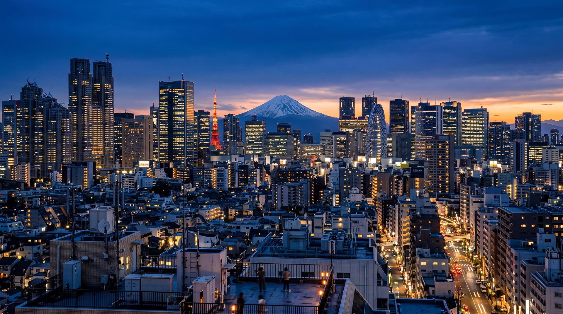 Tokyo Skyline Night HD Wallpaper 4K - City Lights Aesthetic