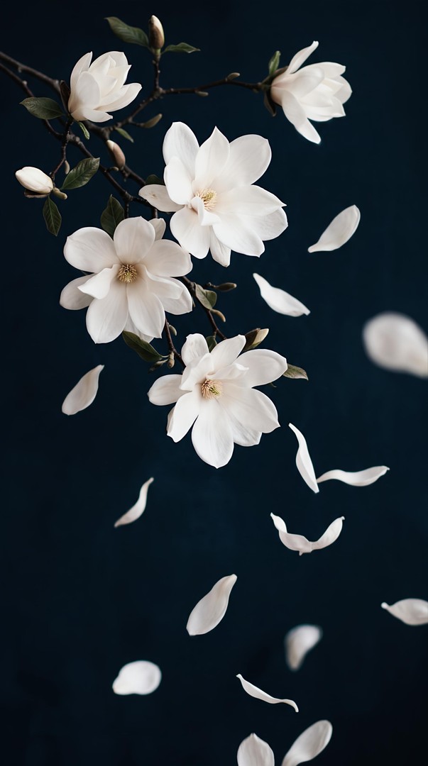 White Blossom Flowers HD Wallpaper 4K - Soft Floral Aesthetic