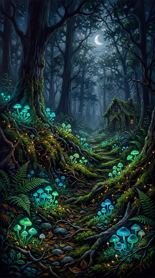 Fantasy Forest Night HD Wallpaper 4K - good lock wallpaper