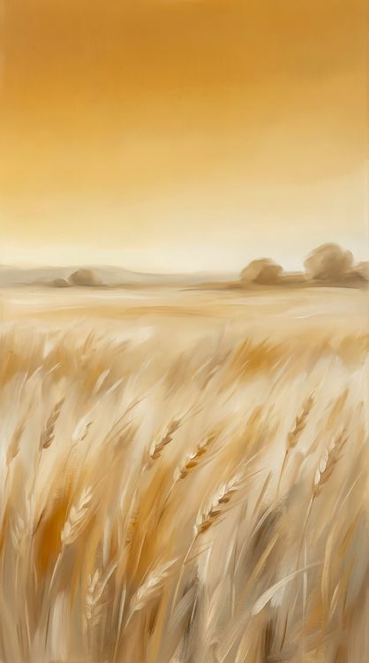 Golden Wheat Field Minimal HD Wallpaper for mobile